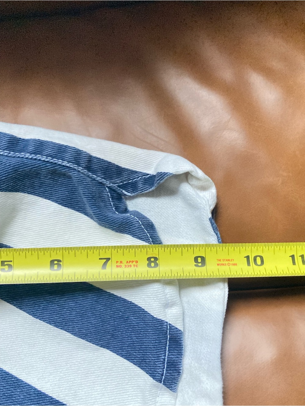 Urban Outfitters Blue White Stripe Dolphin Shorts M - Picture 7 of 7